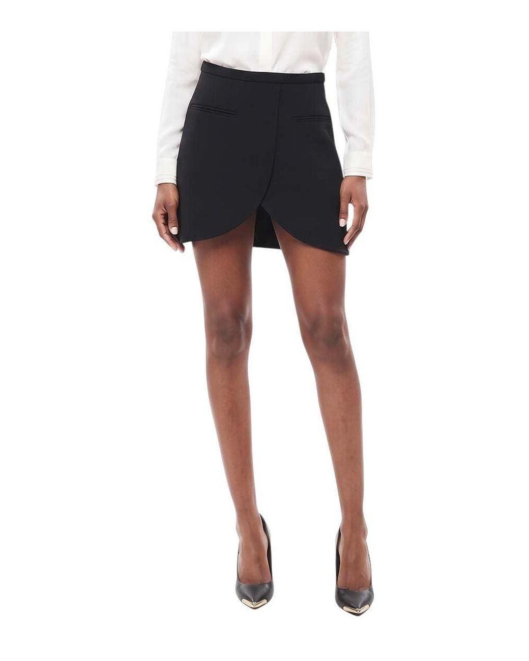 Courreges Black Solid Above Knee Skirt