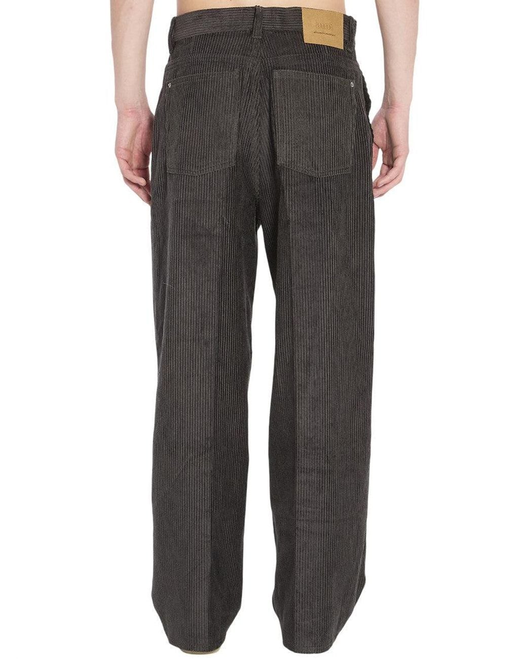 AMI Black Corduroy Trousers for men