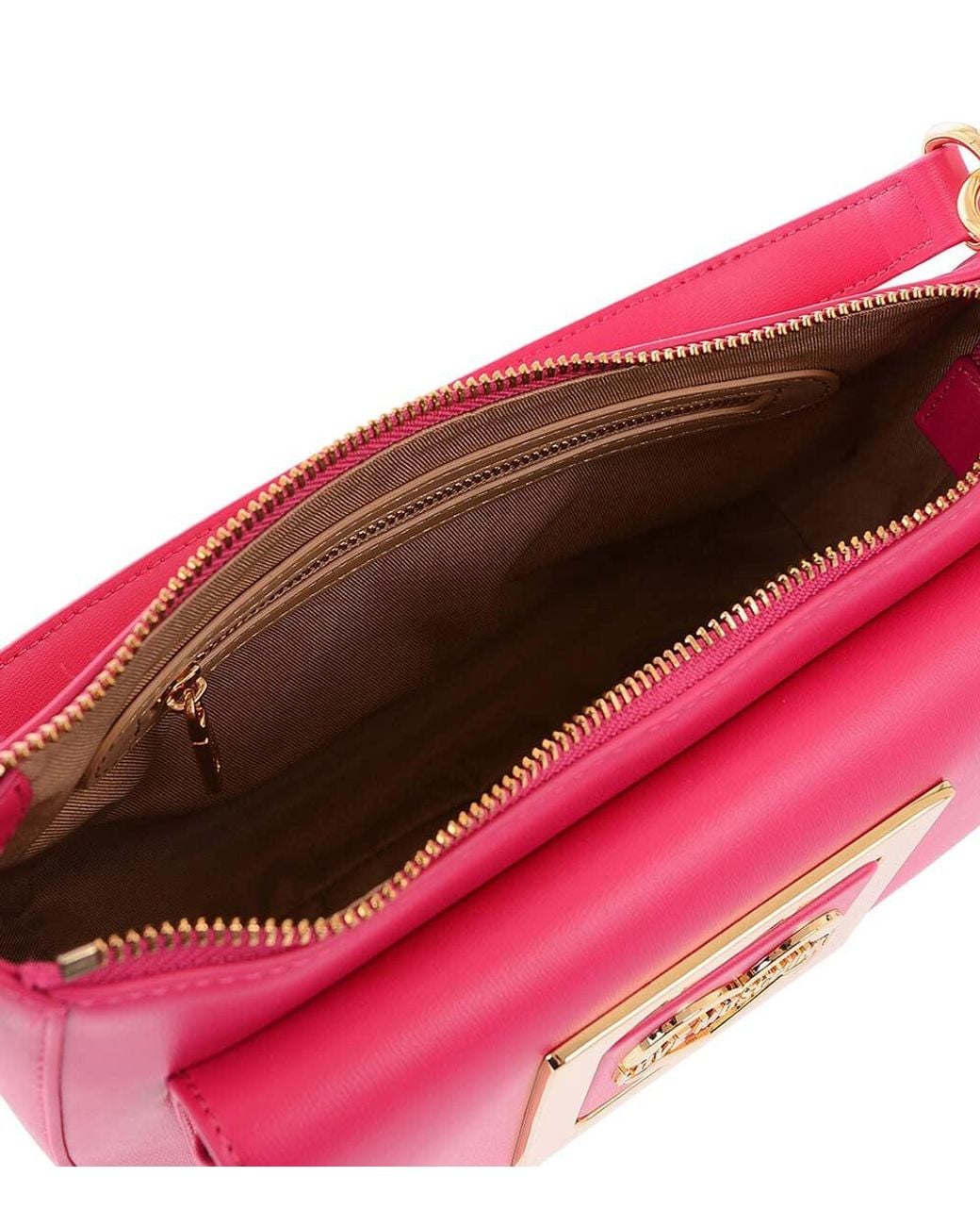 Love Moschino Pink Fuchsia Logo Medium Shoulder Bag