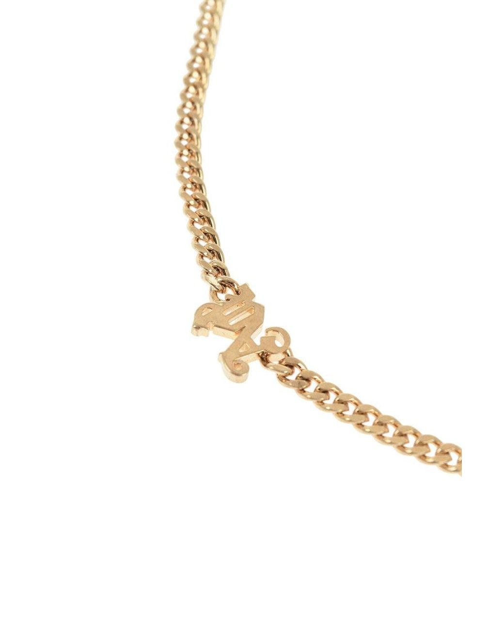 Palm Angels White Monogram Chain Necklace