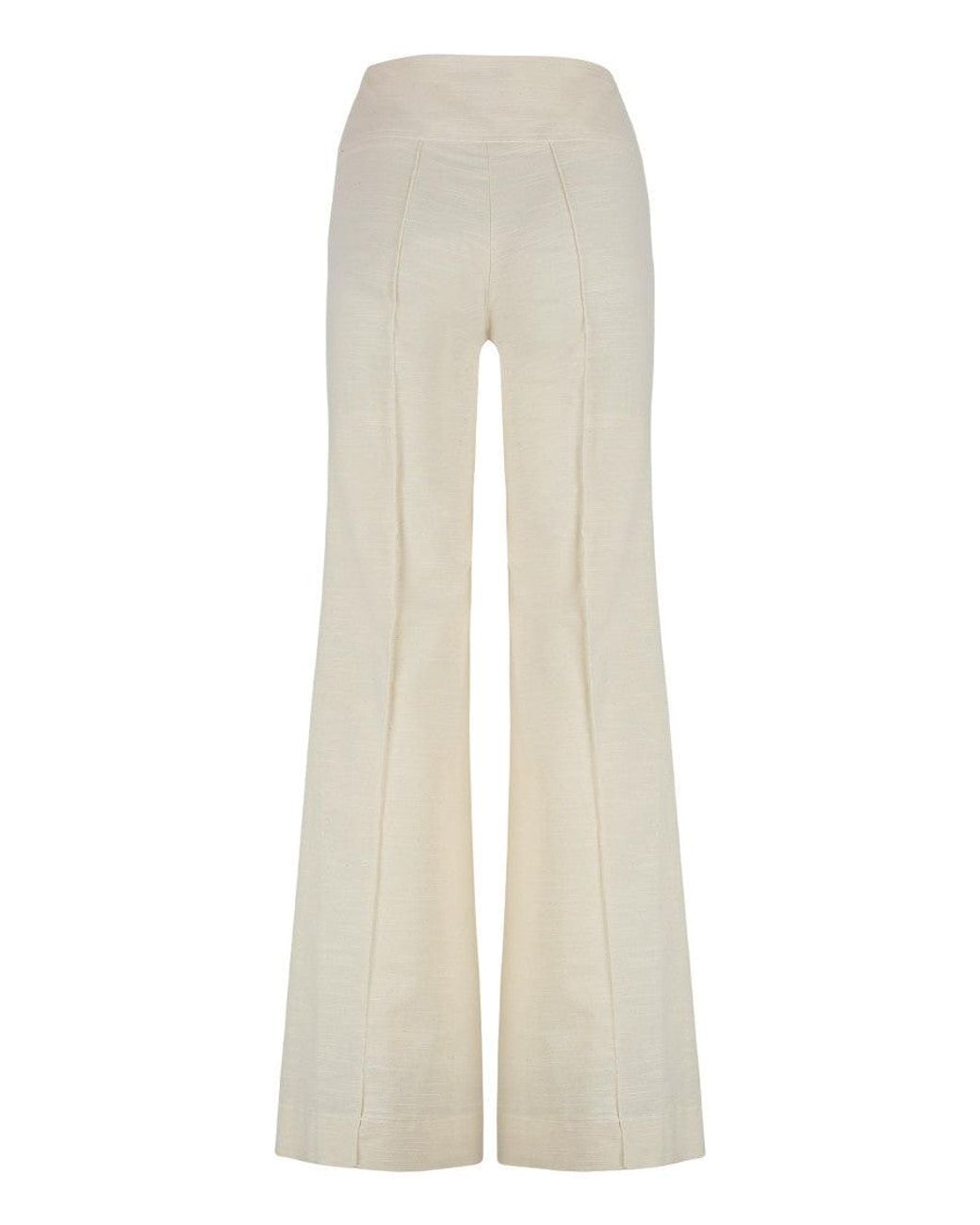 Versace Jeans Couture White Off Flared Flat Front Pant