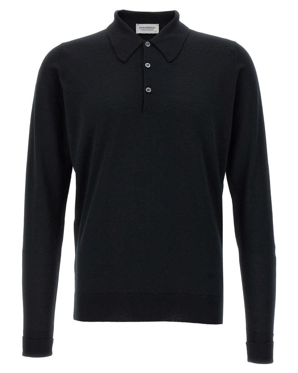 John Smedley Blue Wool Polo T-Shirts for men