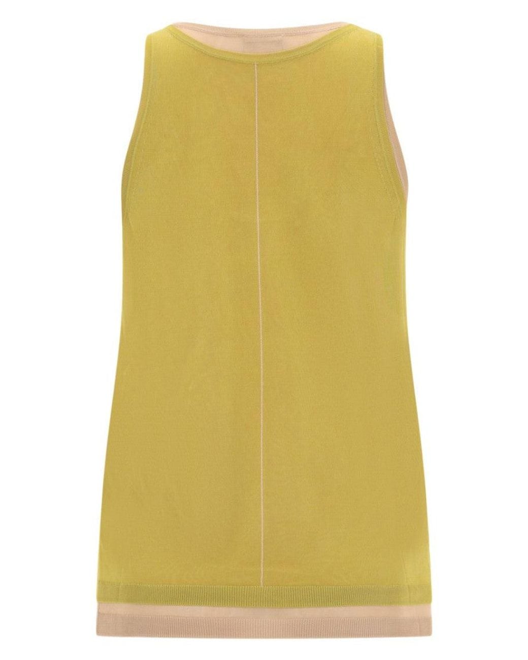 Paul Smith Yellow Solid Scoop Neck Top