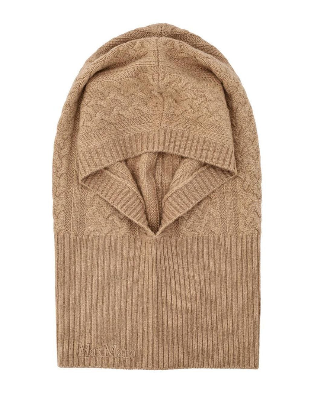 Max Mara Natural Logo Balaclava Hat