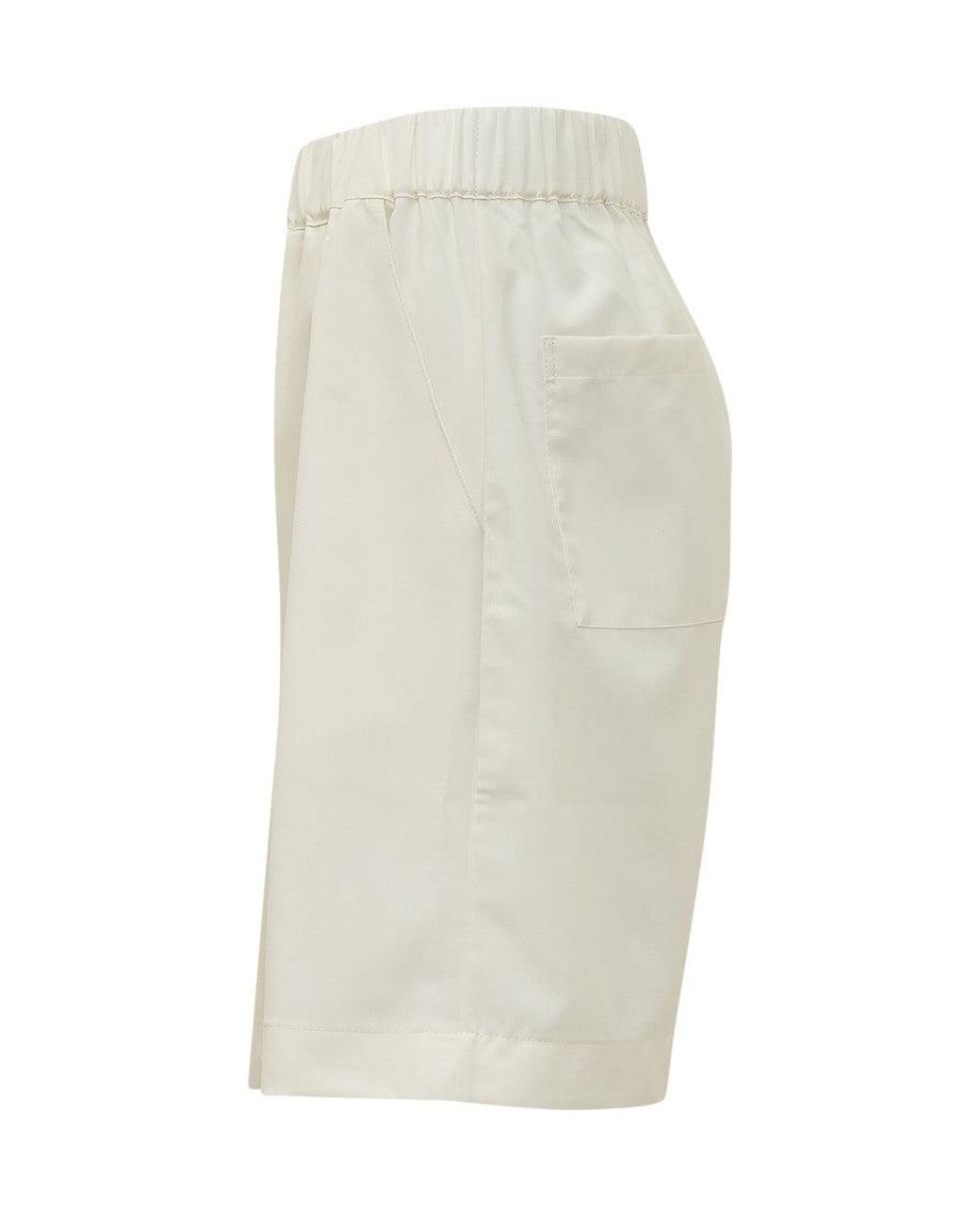 A PAPER KID White Solid Shorts for men