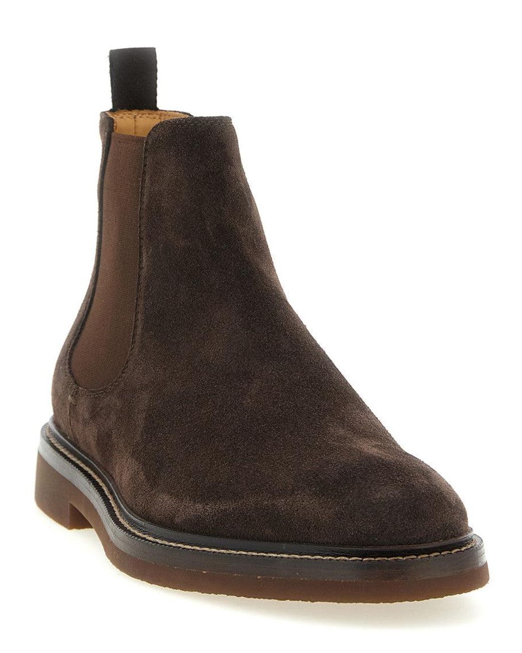 Brunello Cucinelli Brown Chelsea Ankle Boots for men