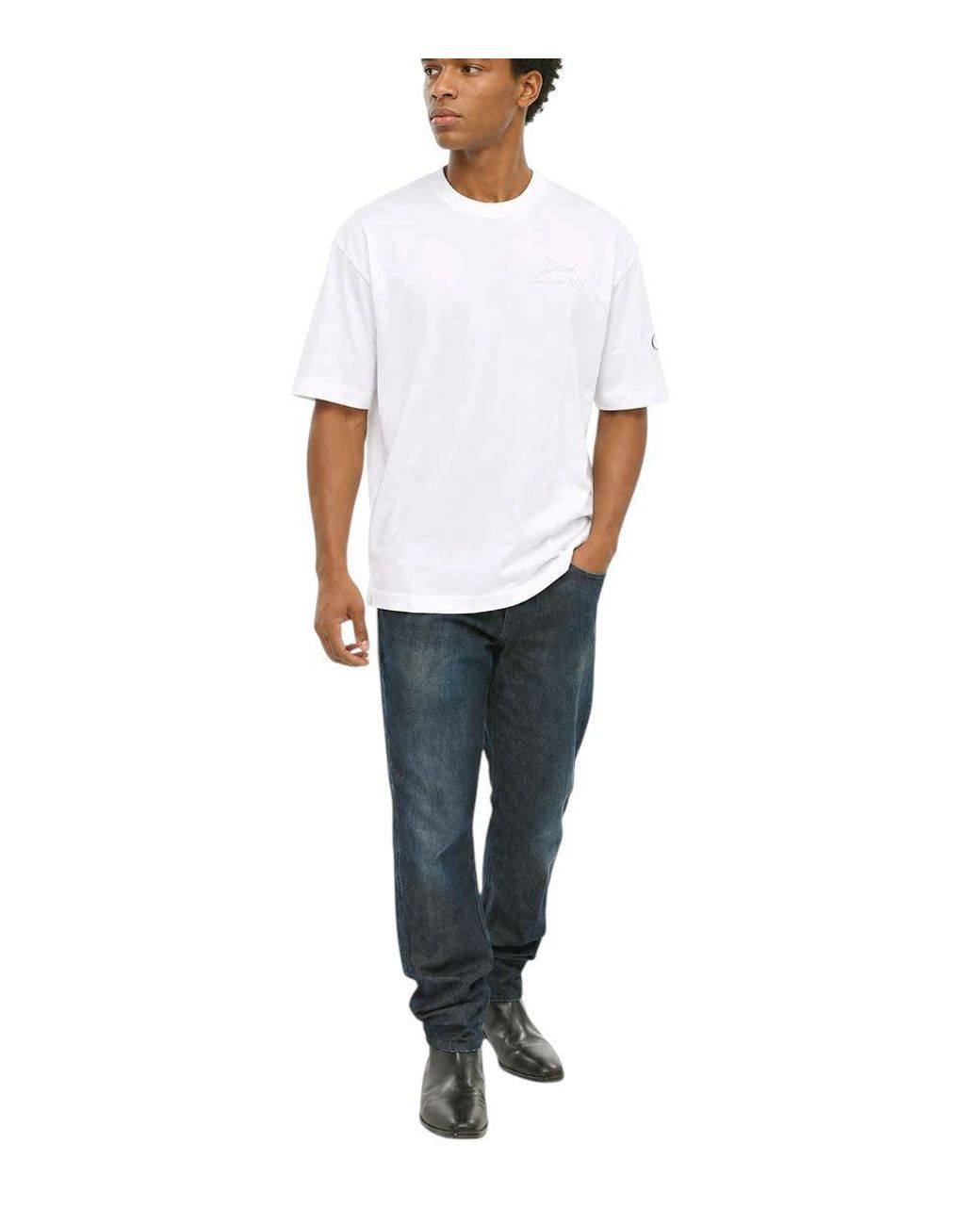 DIESEL White Relaxed Logo T-Shirt for men