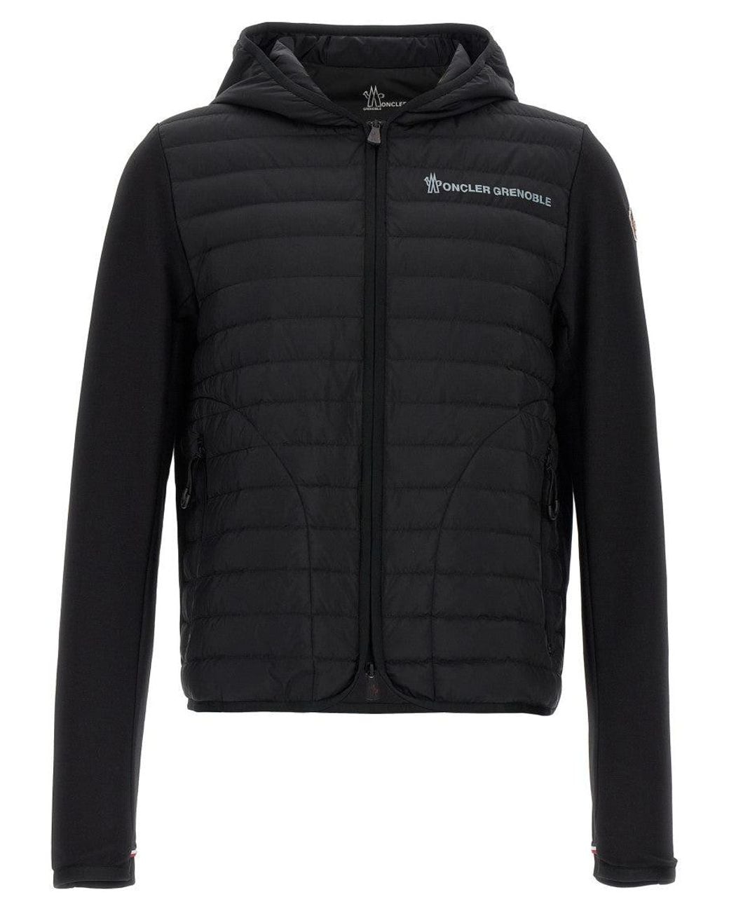 Moncler Black Padded Zip Up Hoodie for men