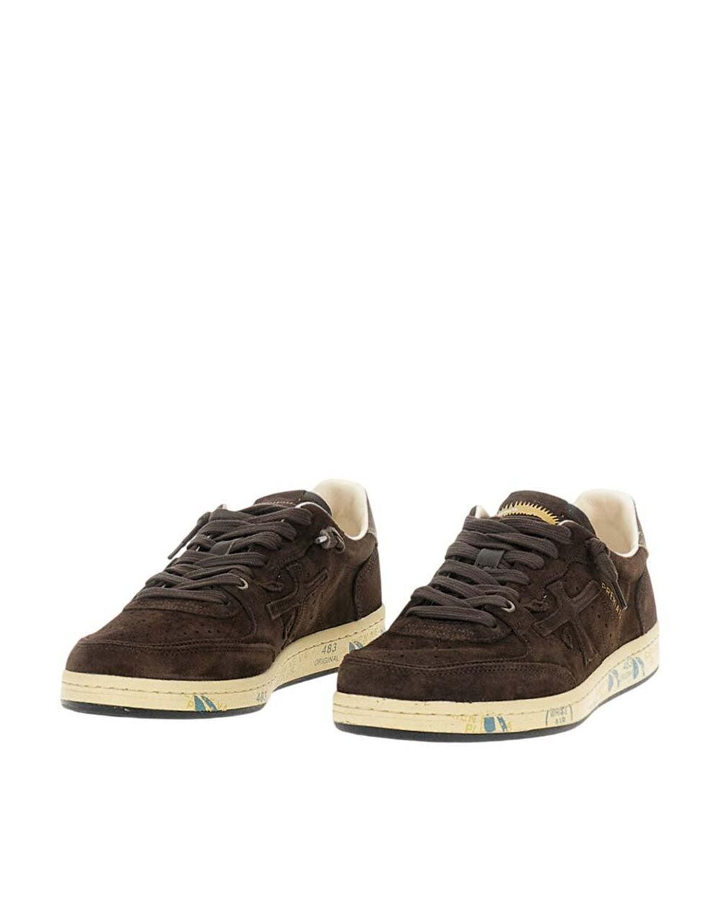 Premiata Brown Suede Bsktclay 8446 Sneakers for men