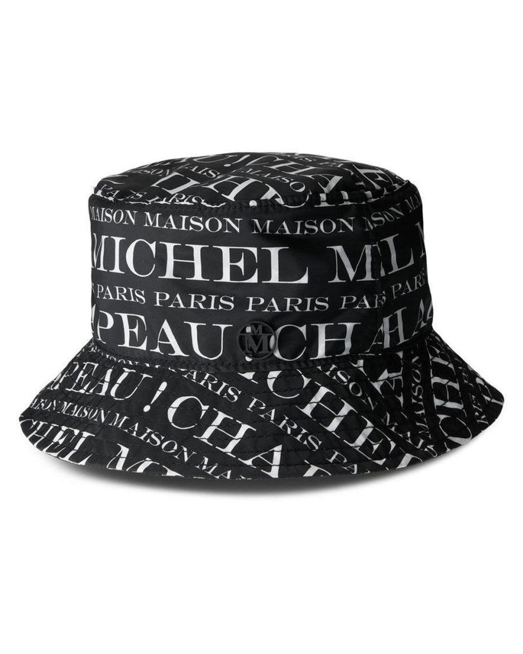 Maison Michel Black Jason Logo Bucket Hat