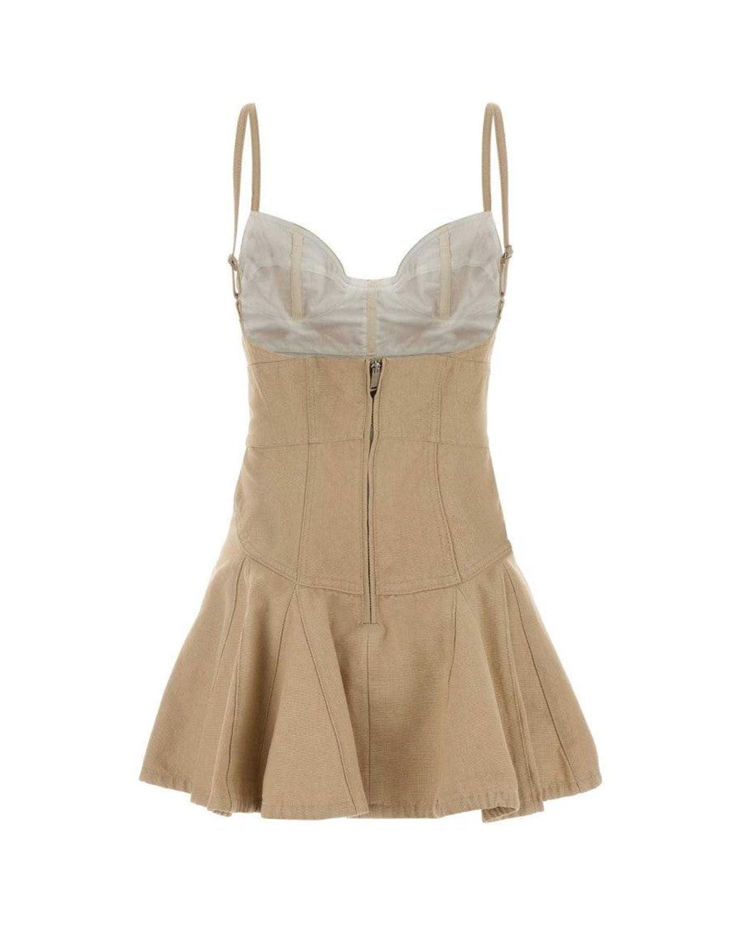 DSquared² Natural Sweetheart Neck Denim Mini Dress