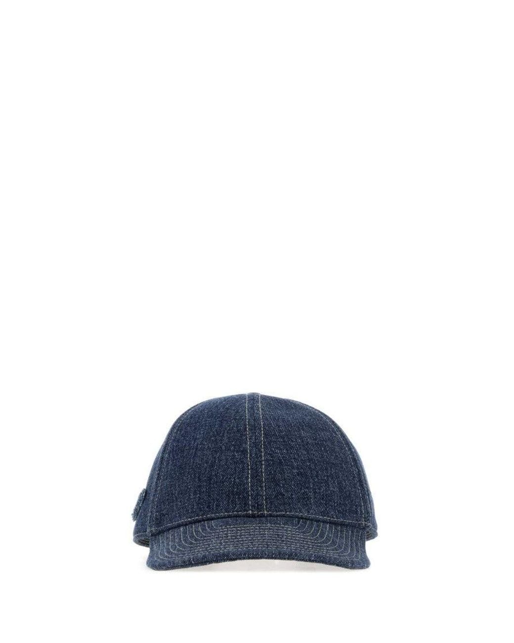 Prada Blue Denim Solid Baseball Hat for men