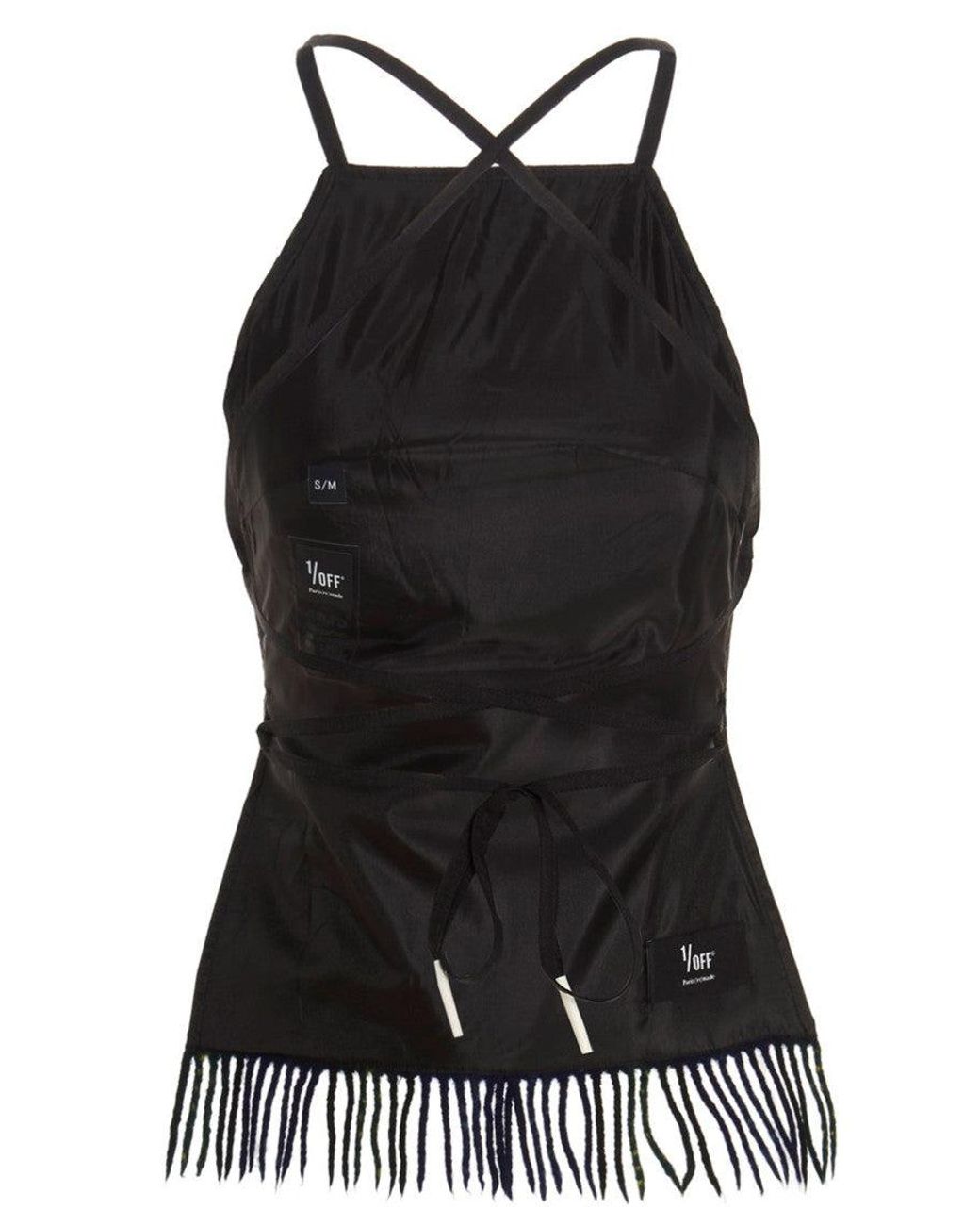 1/OFF Black Checked Scarf Top