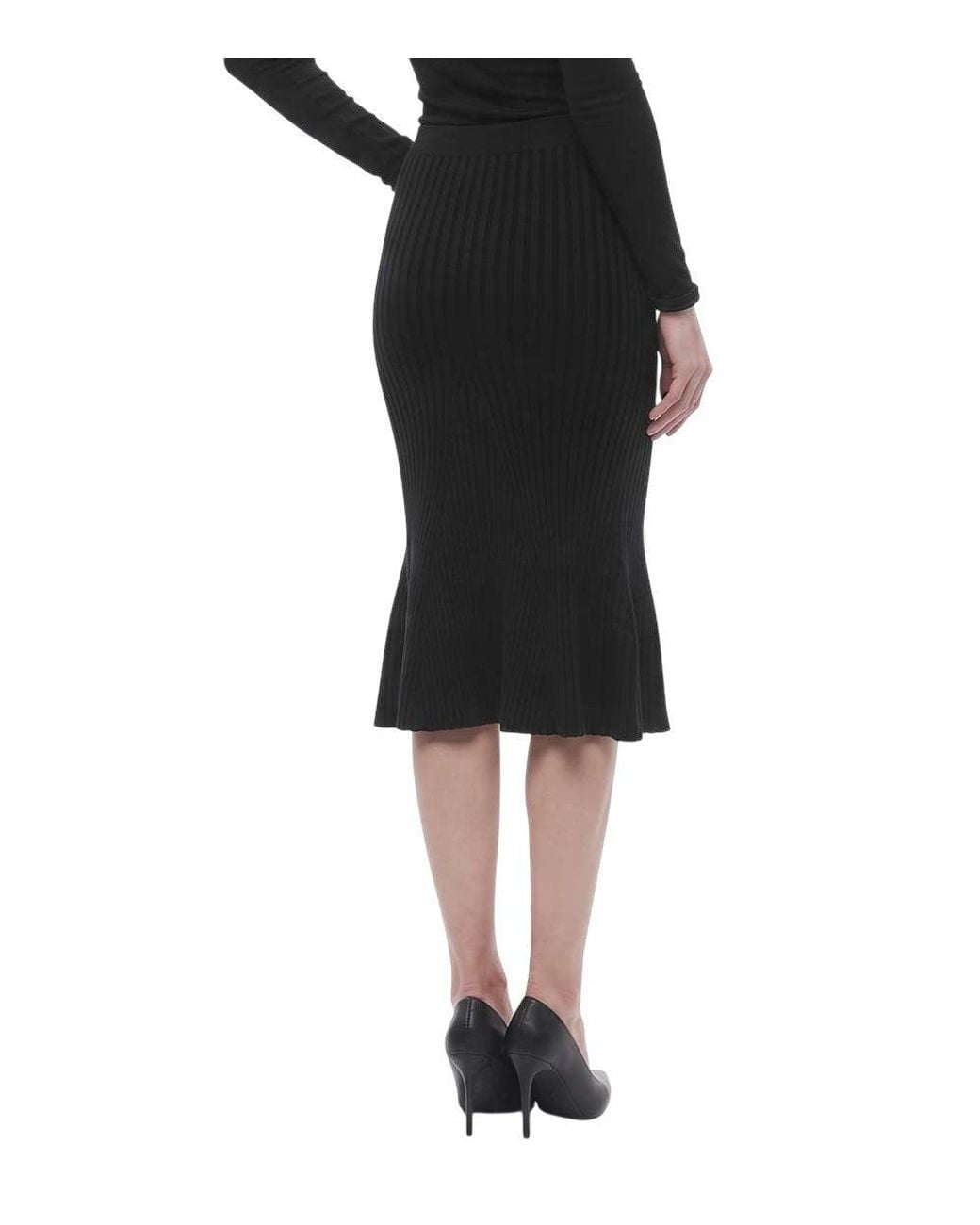Stella McCartney Black Pleated Midi Skirt
