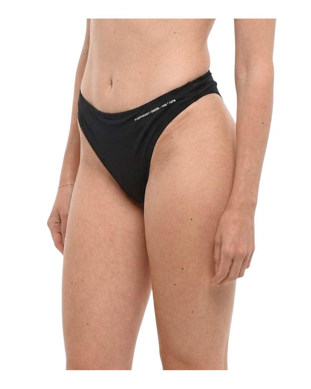 DIESEL Black Logo Bikini Bottom Swimwear