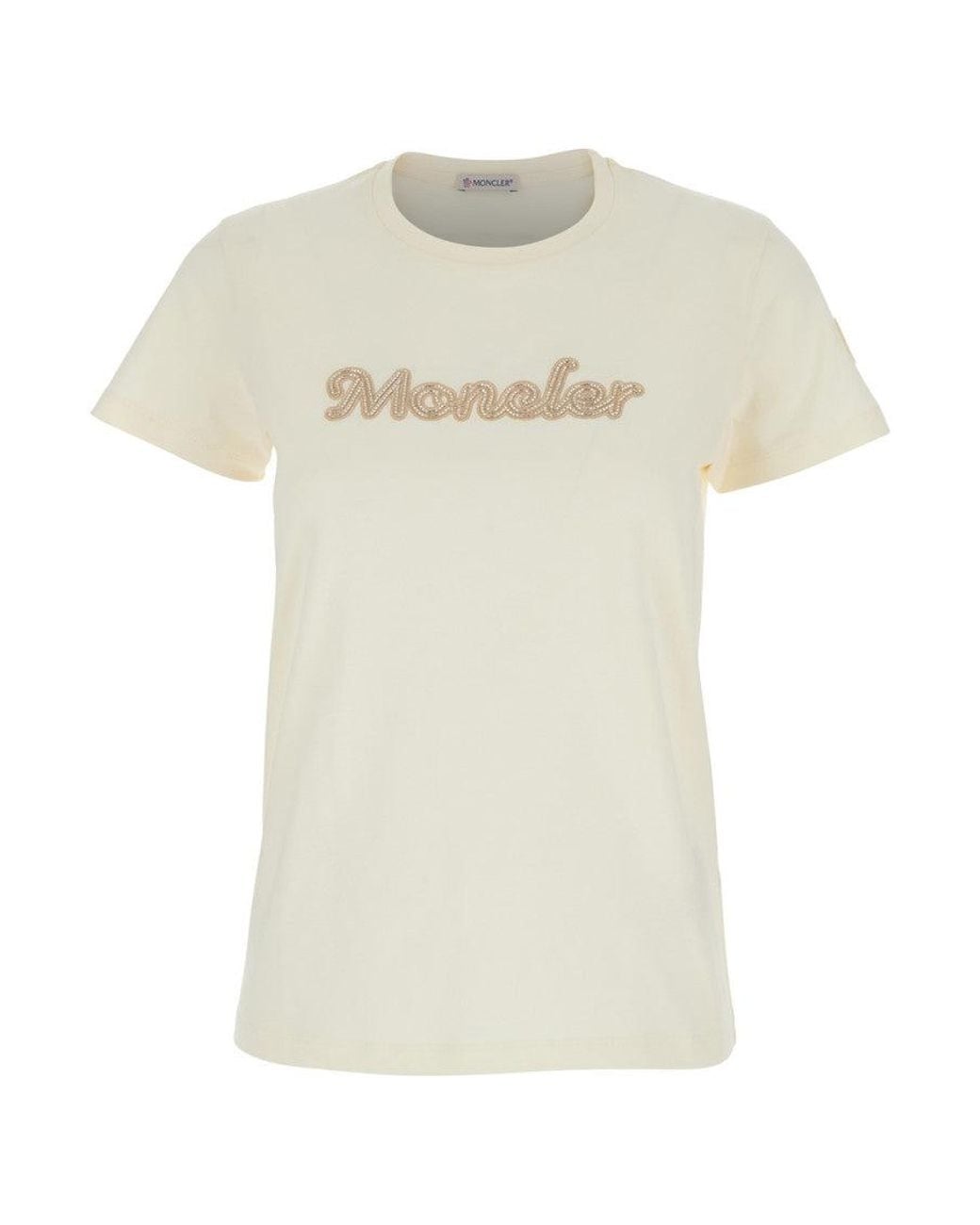 Moncler White Logo Crew Neck T-Shirt