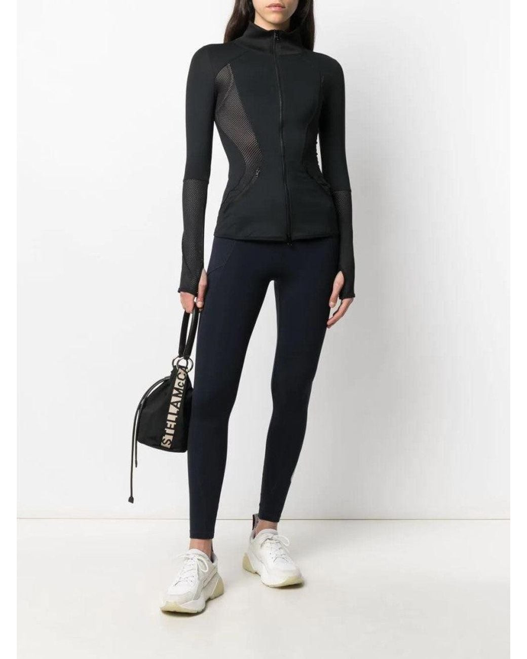 Stella McCartney Blue Dark Logo Print Scuba Leggings
