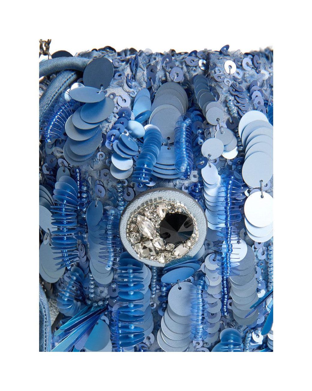 Anya Hindmarch Blue Sequins Small Crossbody Bag