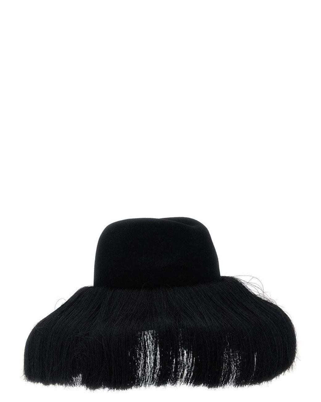 Comme des Garçons Black Wool Fringe Fedora