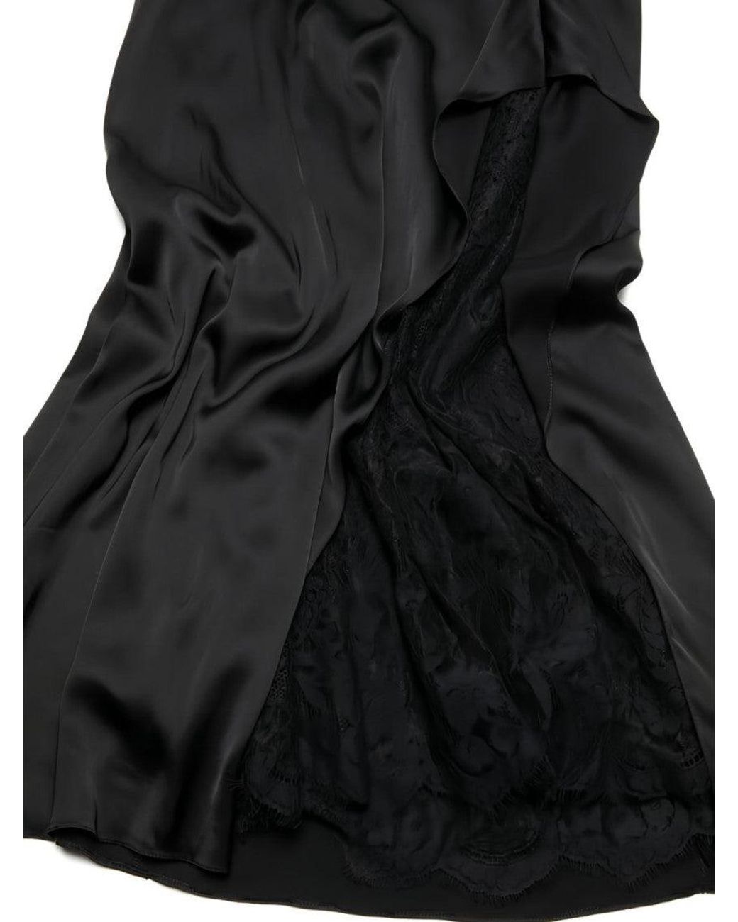 Acne Black Satin Slip Dress