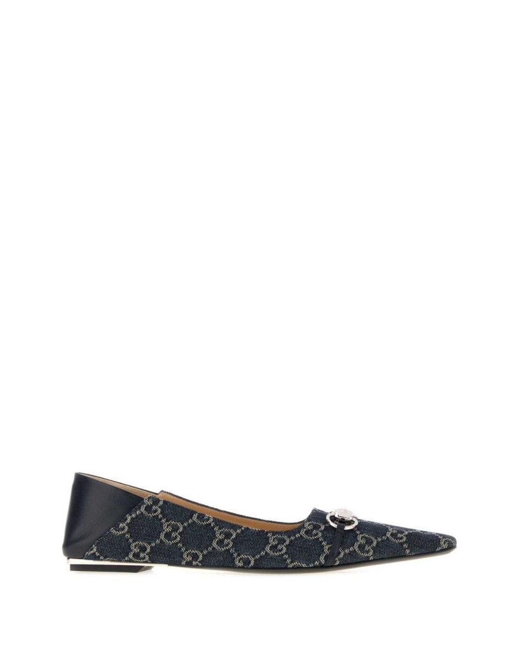 Gucci Black Logo Ballet Flats