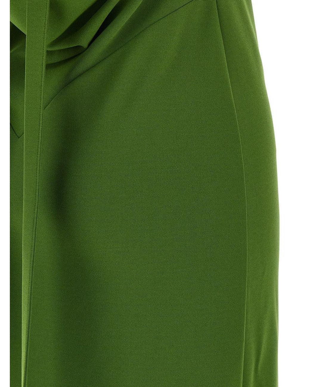 The Attico Green Side Slit Strap Dress
