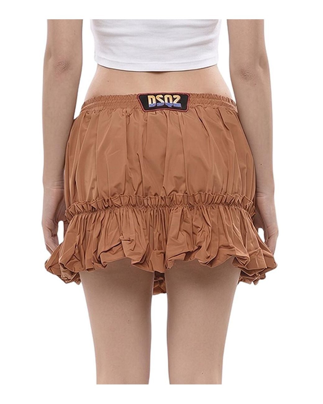 DSquared² Brown Solid Mini Skirt