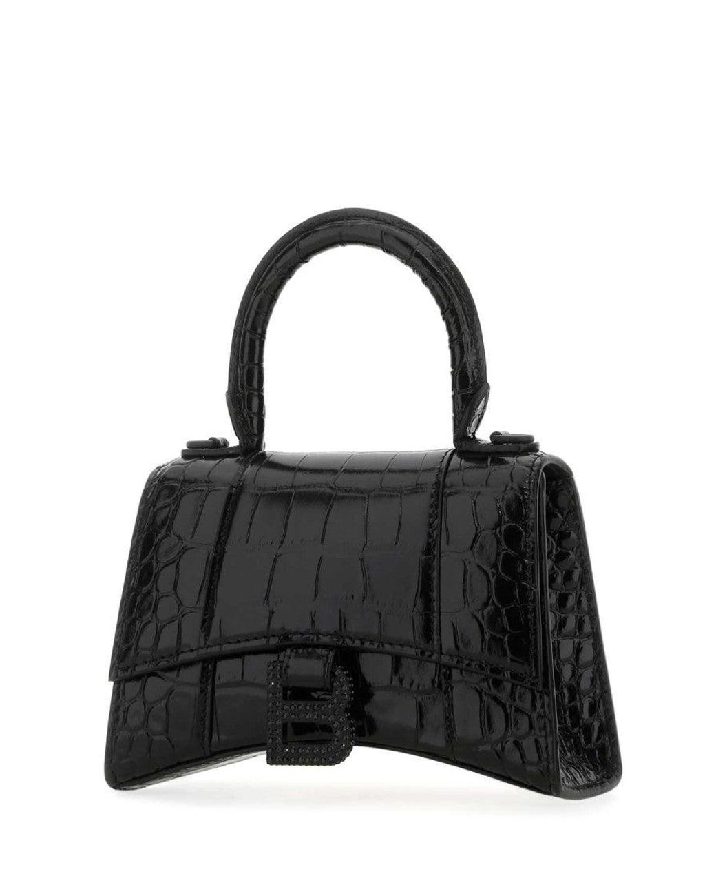 Balenciaga Black Hourglass Mini Satchel Bag