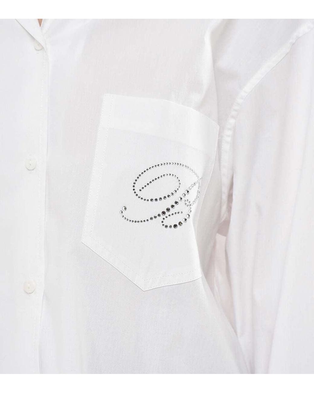 Blumarine White Relaxed Logo Shirt
