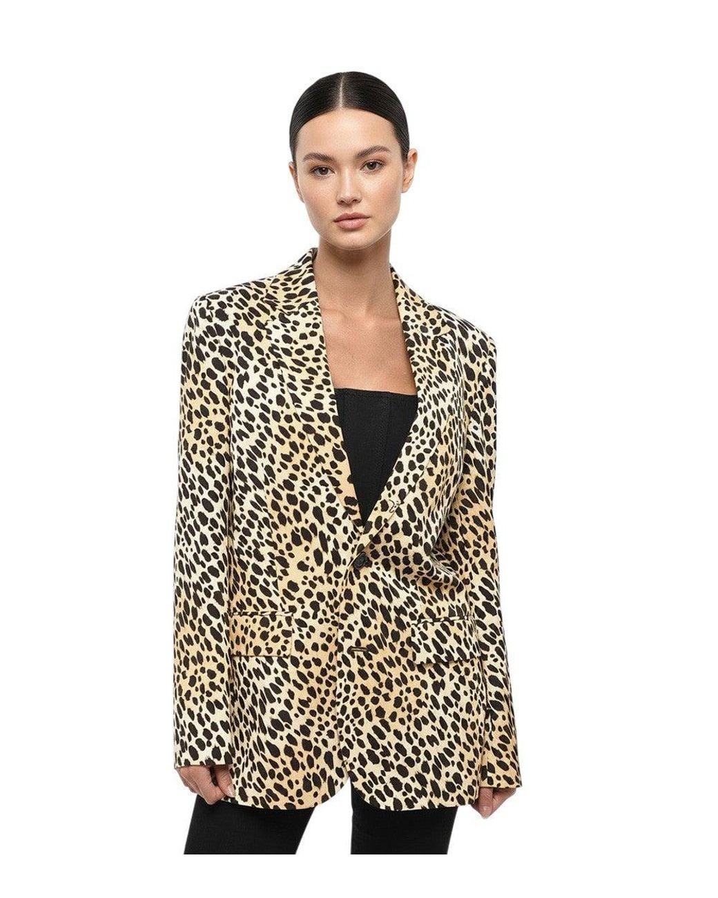 DSquared² Metallic Animal Print Notched Lapel Blazer
