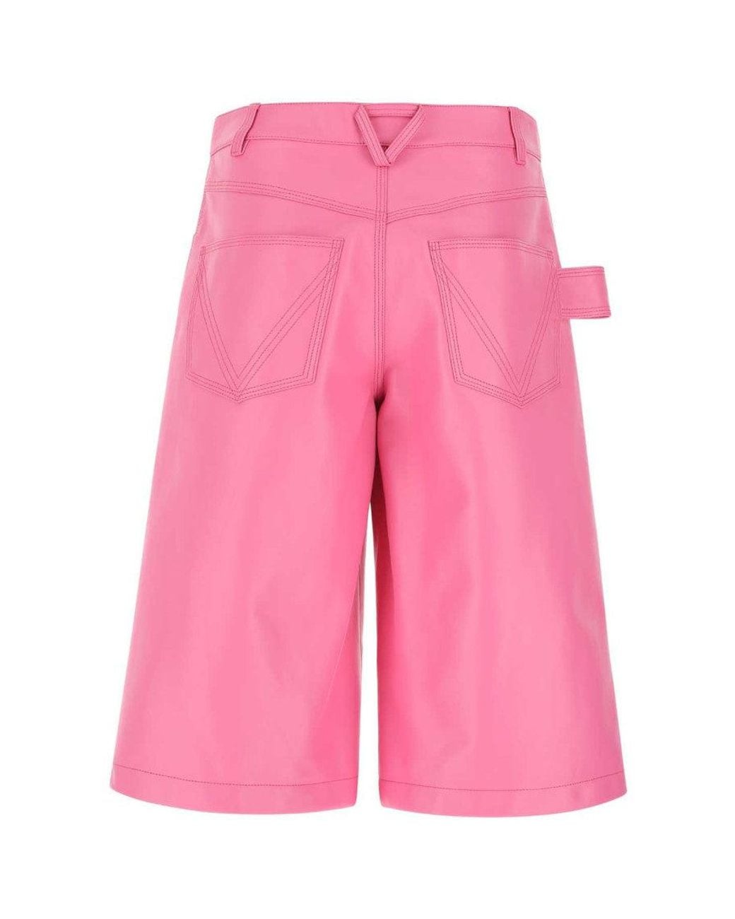 Bottega Veneta Pink Leather Bermuda Shorts