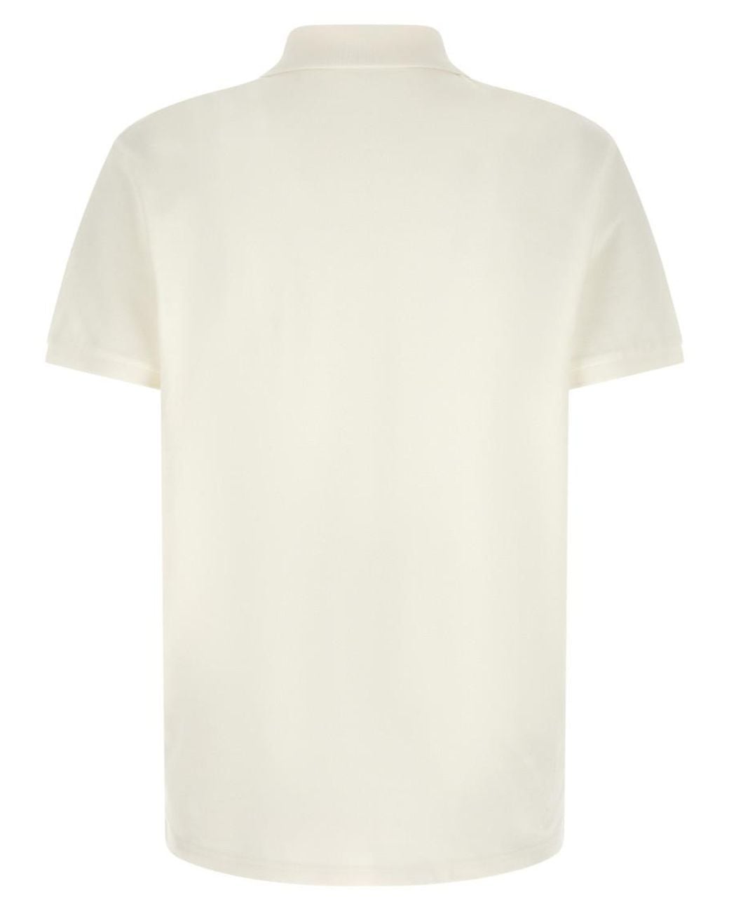 Moncler White Logo Polo for men