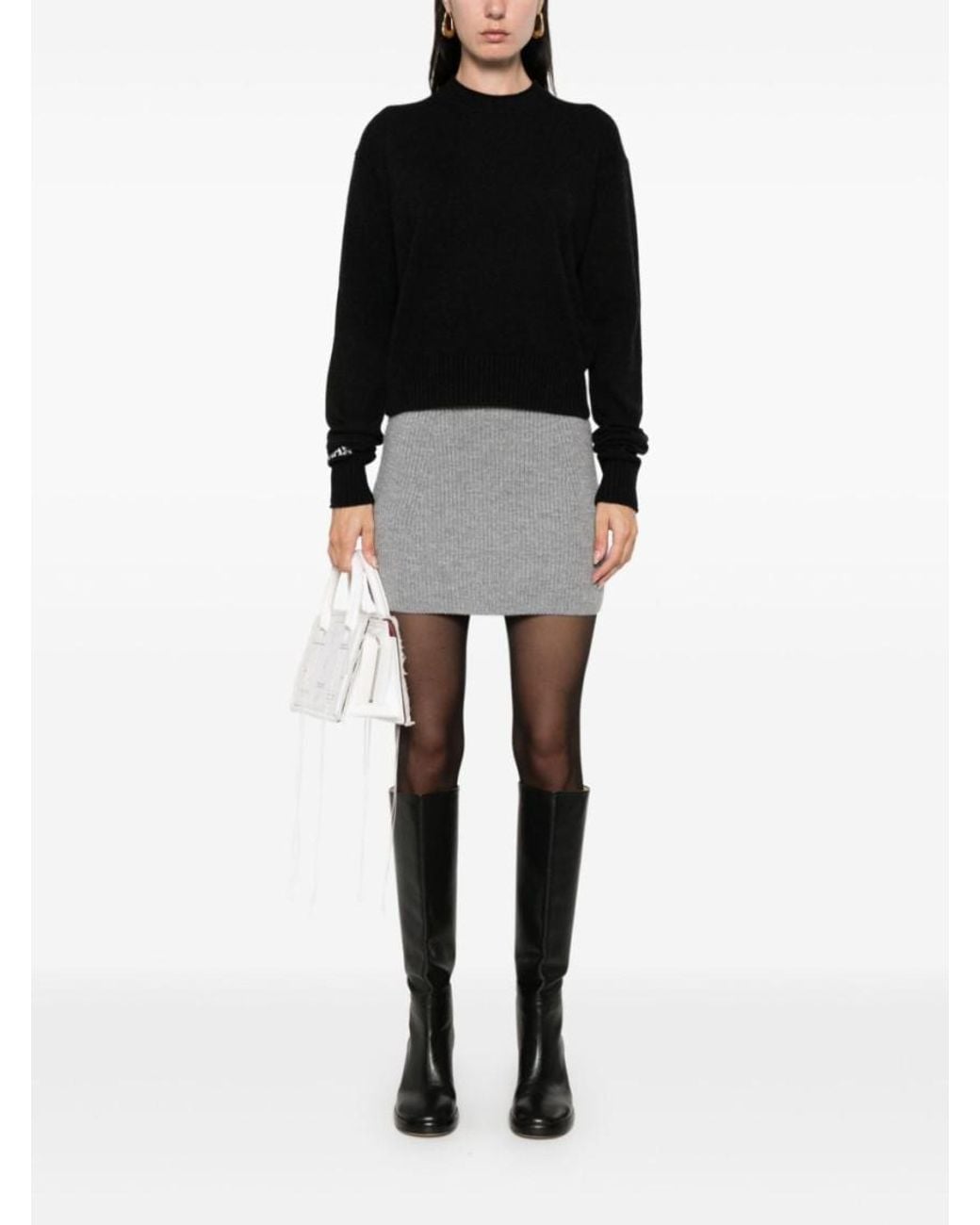 Sportmax Black Wool Crewneck Sweater