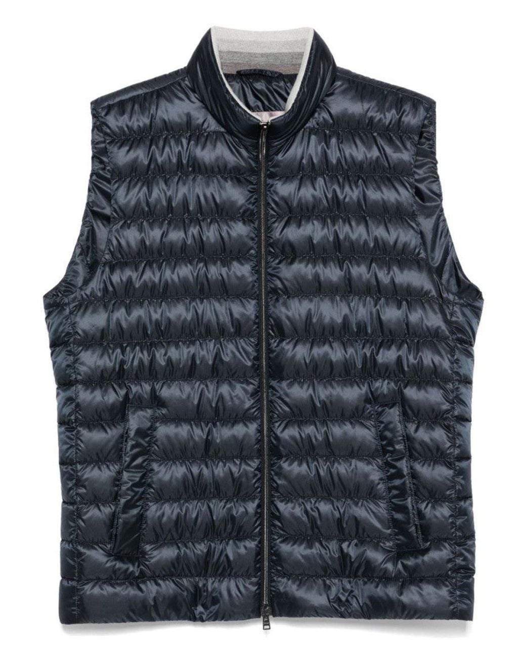 Herno Blue Nylon Vest for men