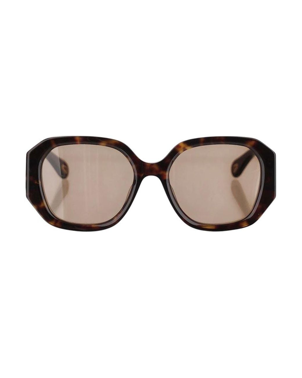 Chloé Brown Logo Tortoiseshell Sunglasses