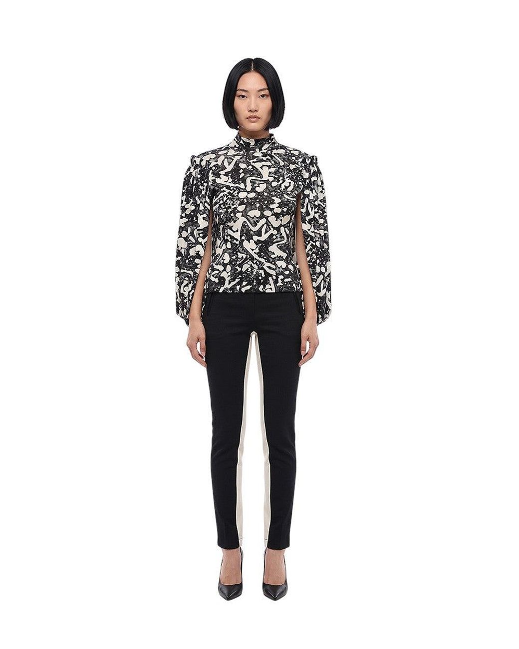 Stella McCartney Black Printed Turtle Neck Top