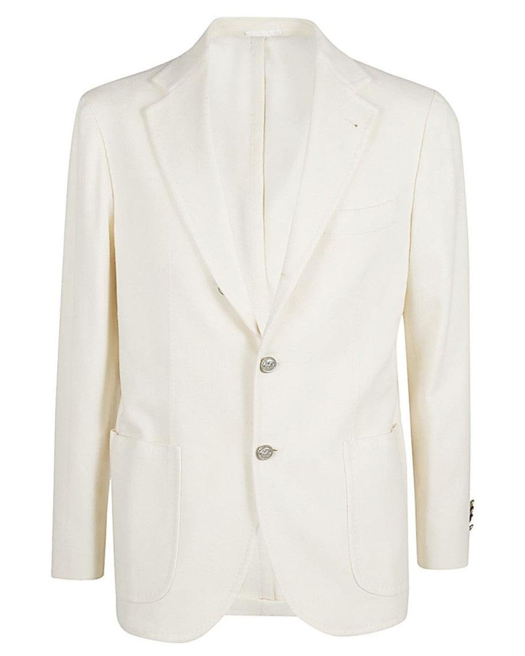 Sartorio Napoli White Single-Breasted Wool Blazer for men