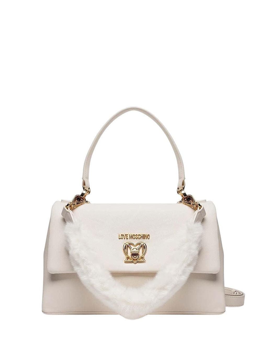 Love Moschino Natural Heart-Logo Small Satchel