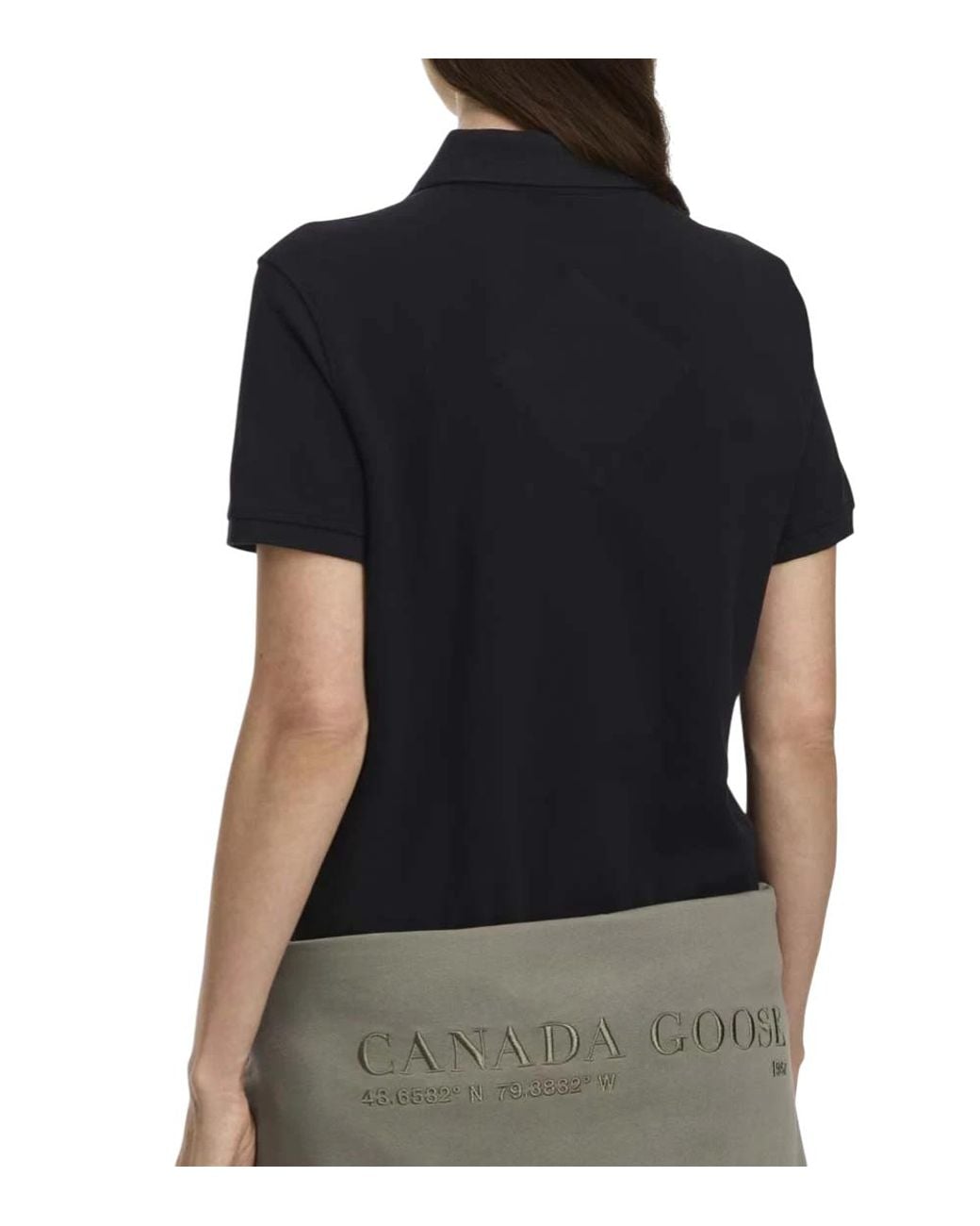 Canada Goose Black Shirt Collar Logo Polo