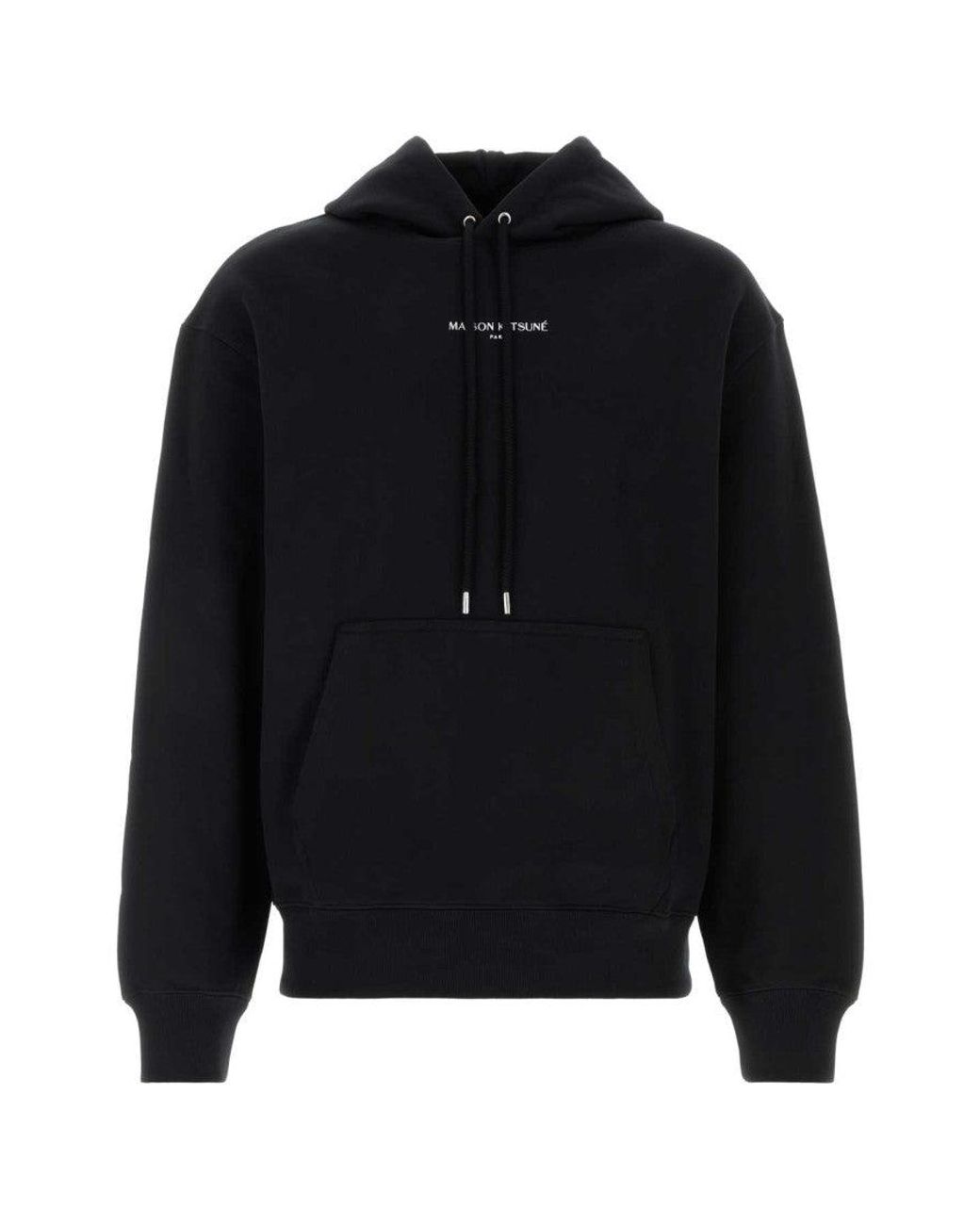 Maison Kitsuné Black Logo Relaxed Hoodie for men