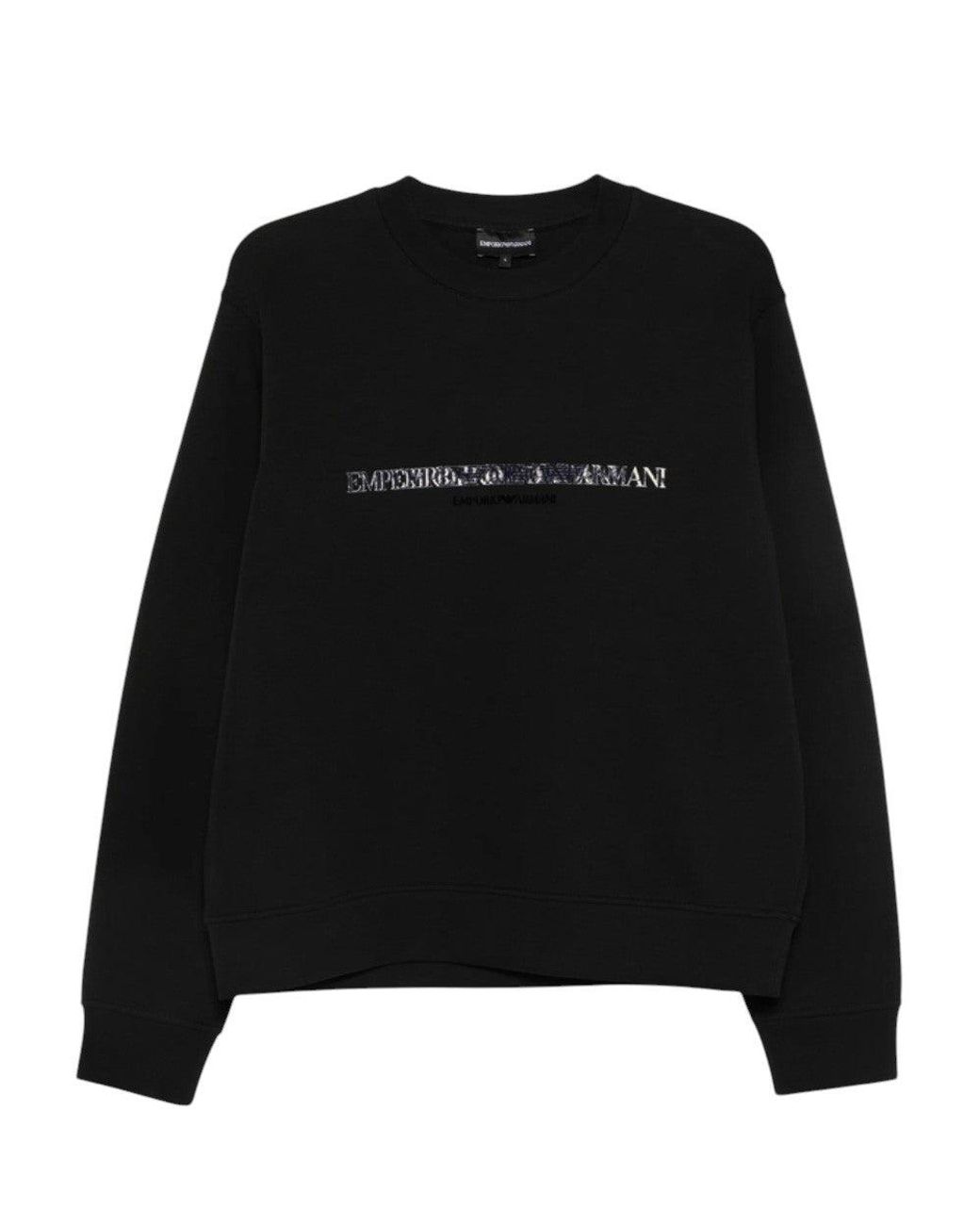 Emporio Armani Black Crew Neck Sweatshirt for men