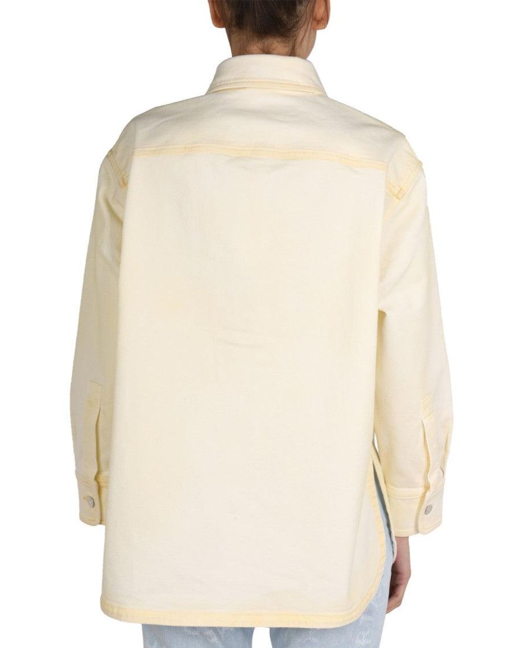 Stella McCartney Natural Solid Shirt Collar Jacket