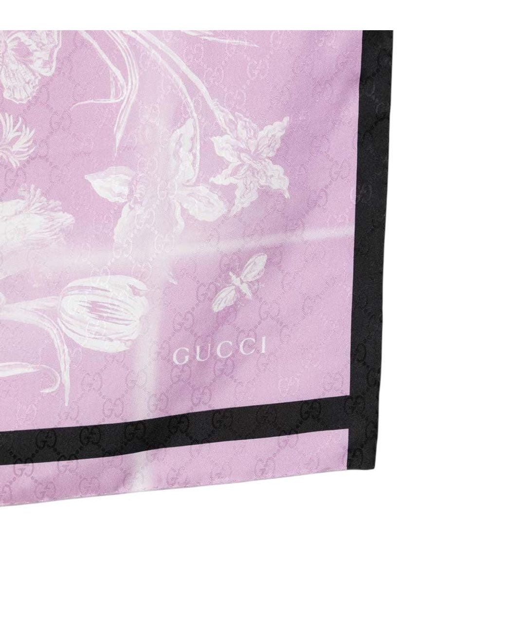 Gucci Purple Floral Scarf