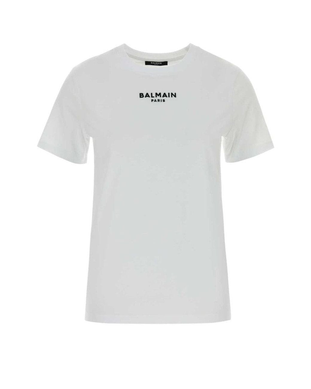 Balmain White Logo Crew Neck T-Shirt