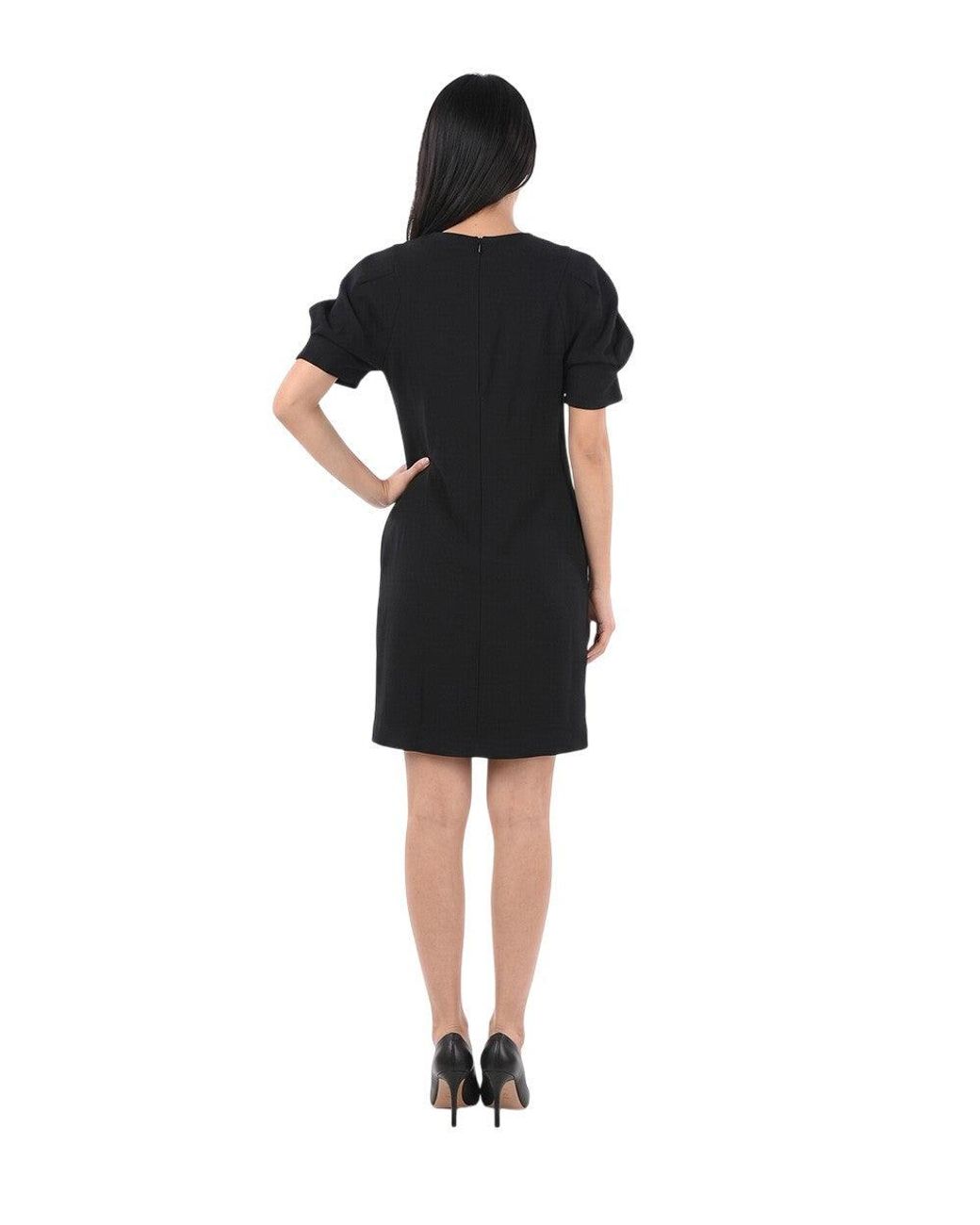 Stella McCartney Black Round Neck Knee Length Dress