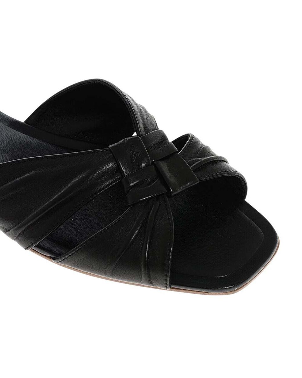 The Row Black Leather Flats