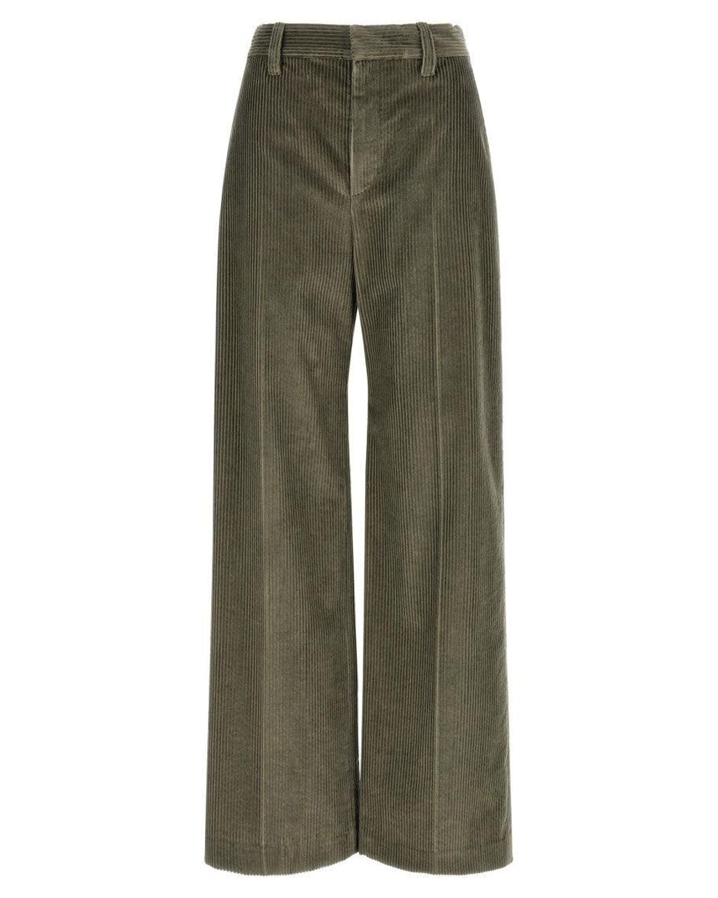 Brunello Cucinelli Green Flat Front Pants