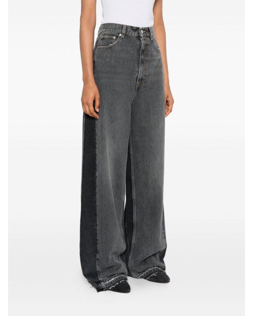 Stella McCartney Gray Cotton Blend Wide-Leg Trousers