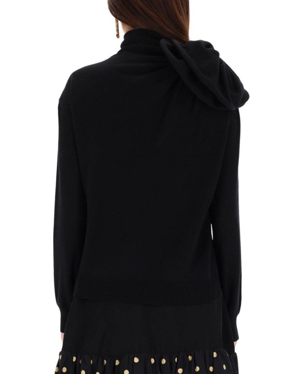 Moschino Black Embellished Turtle Neck Sweater