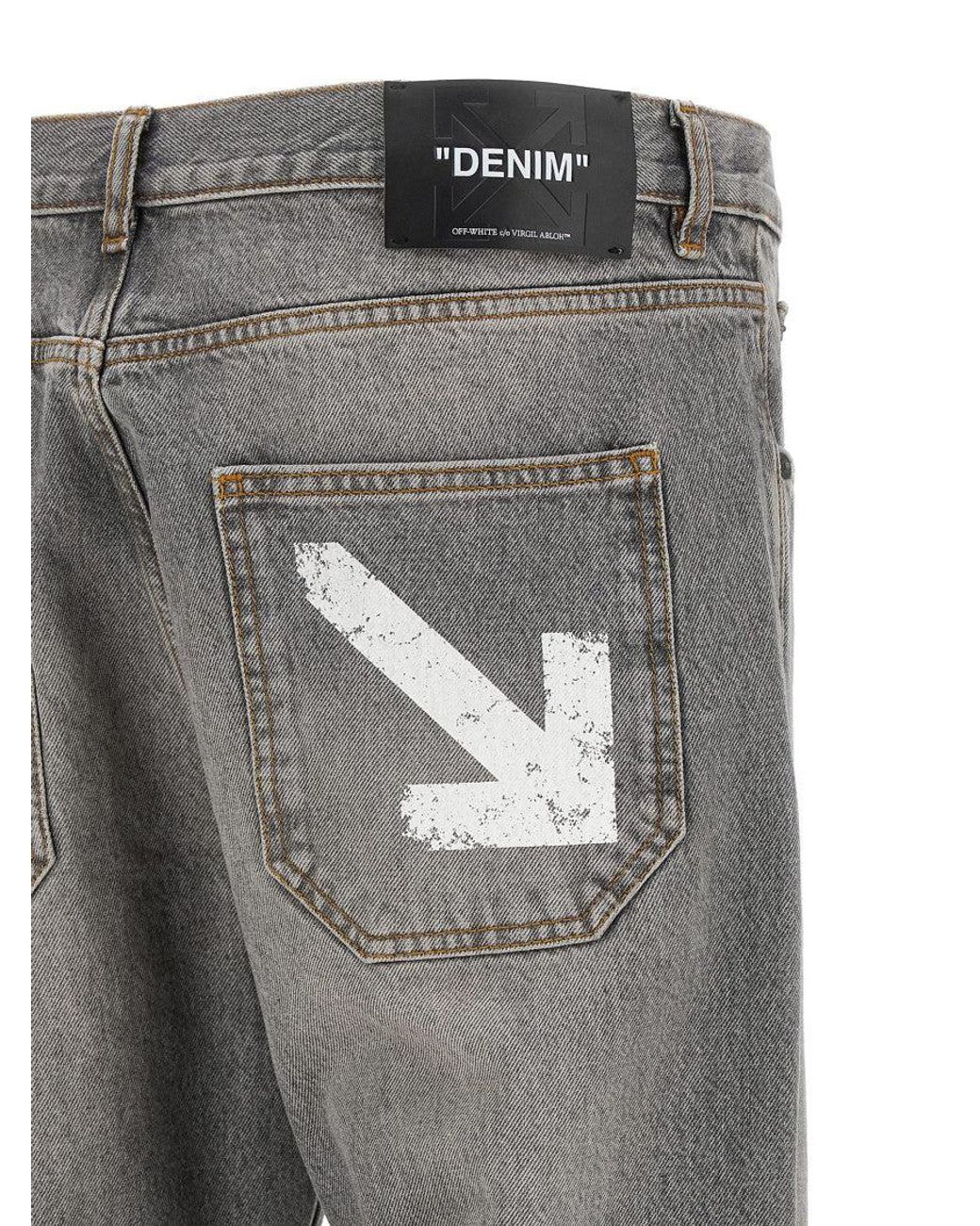 Off-White c/o Virgil Abloh Gray 'Half Arrow Diag Slim' Jeans for men